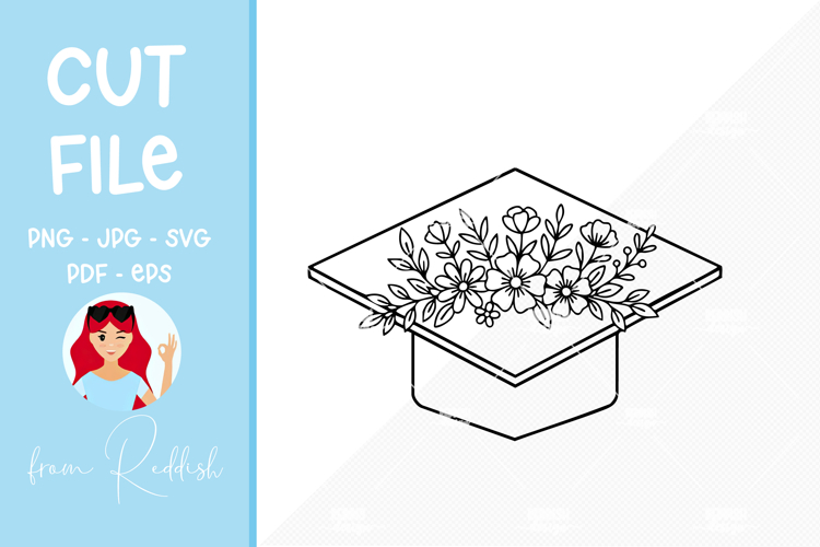 Outline Graduation Cap Clipart Image 4