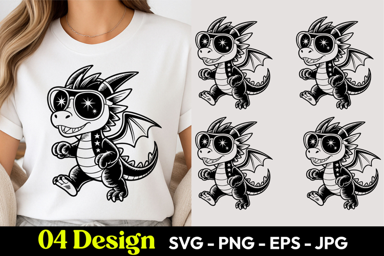 Happy Dragon Cartoon SVG PNG