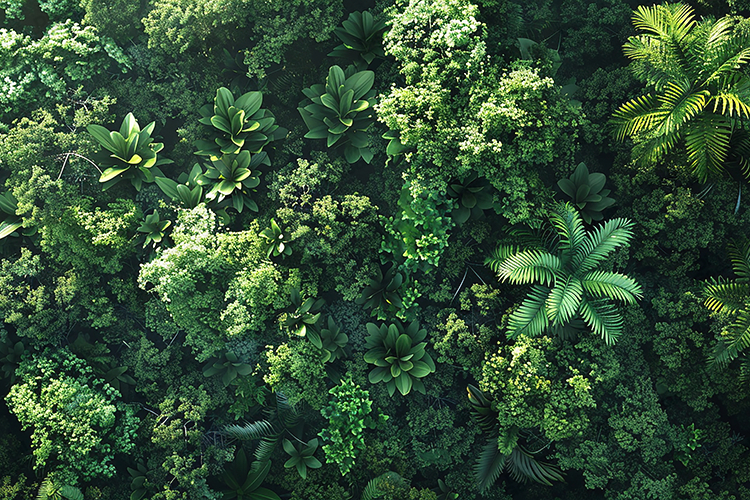 Tropical Forest Canopy Aerial Green Nature Background