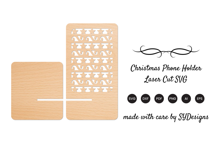 Christmas Phone Holder Laser Cut SVG - Phone Stand SVG