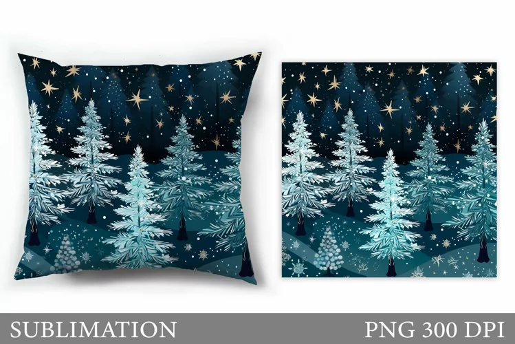 Christmas Tree Pillow Design. Christmas Sublimation