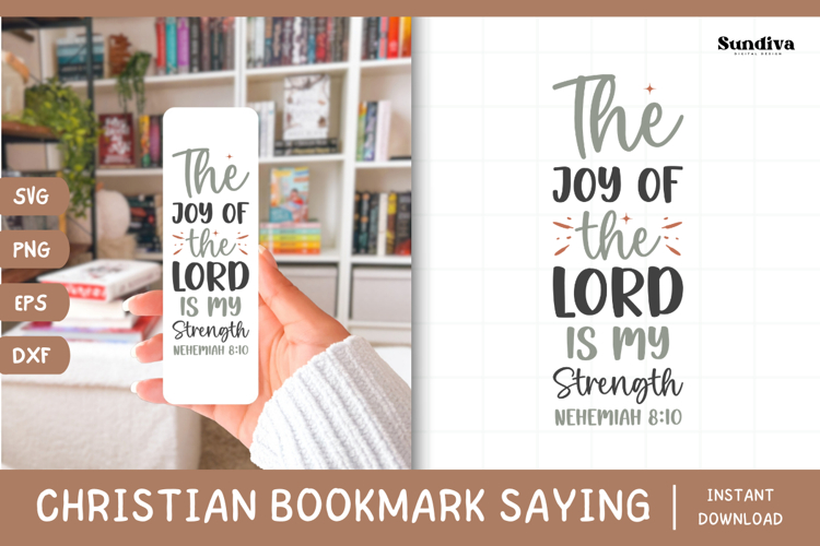Christian Bookmark Saying SVG | The Joy of the Lord