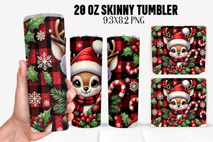 Christmas Deer Tumbler Sublimation ,20 oz Tumbler Wrap