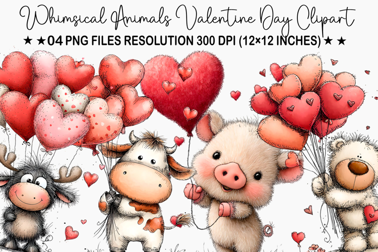 Animals Valentine Day Clipart