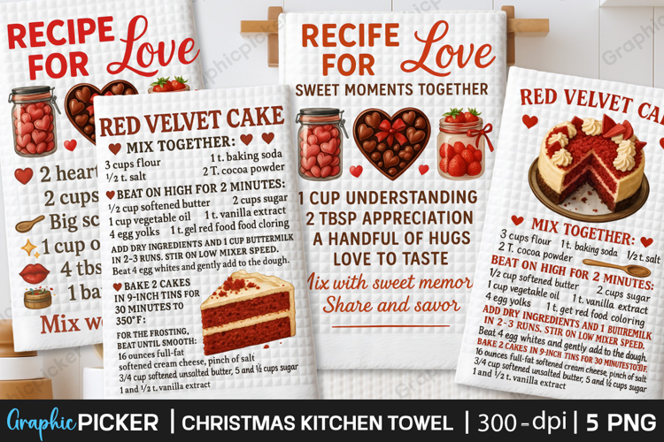 Valentine Kitchen Towel PNG, Valentine day Sublimation, Xoxo