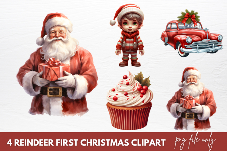Reindeer First Christmas Clipart Sublimation