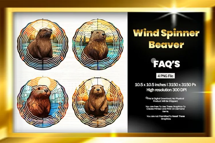 Beaver Wind Spinner Sublimation - 04 Variations