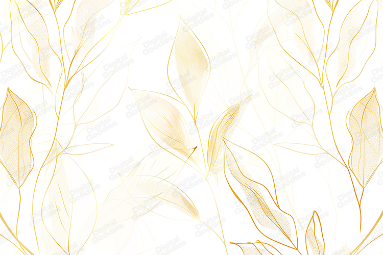 Elegant Gold Line Art Leaves Background