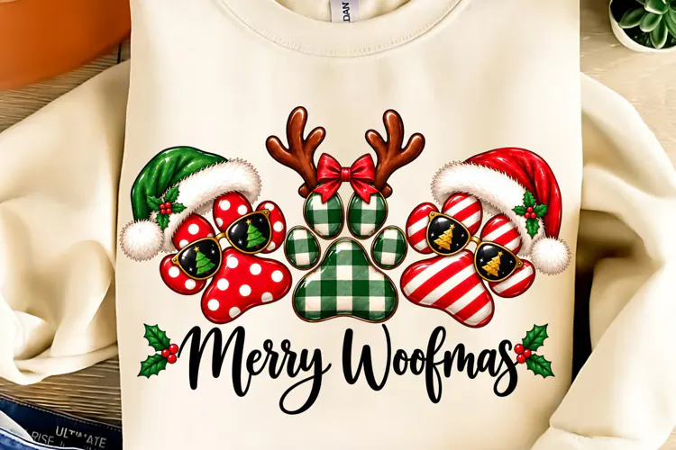 Merry Woofmas PNG, Funny Christmas PNG, Christmas PNG