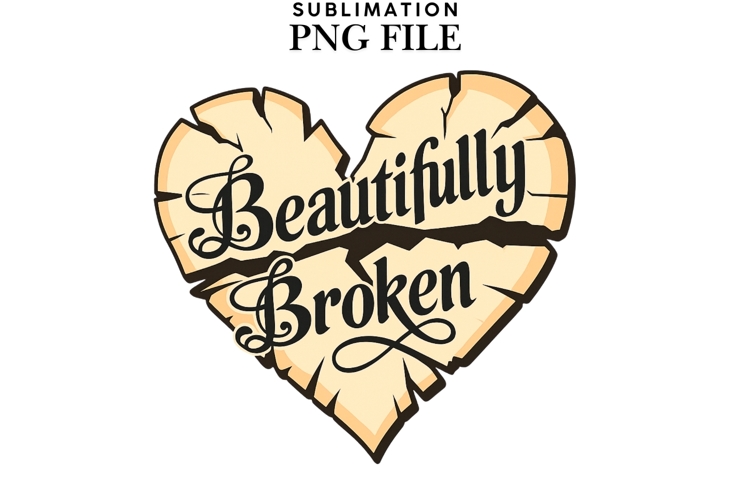 Beautifully broken png design for T-shirts