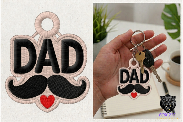 Dad Keychain Embroidery Design