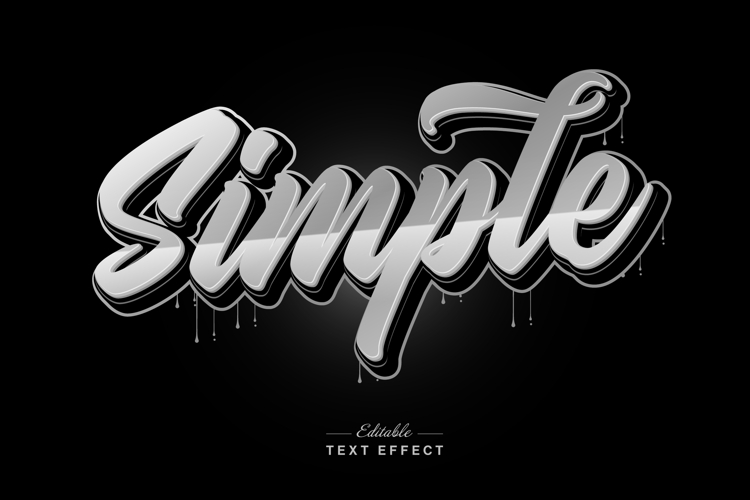 Lettering text effect bold 3d style editable