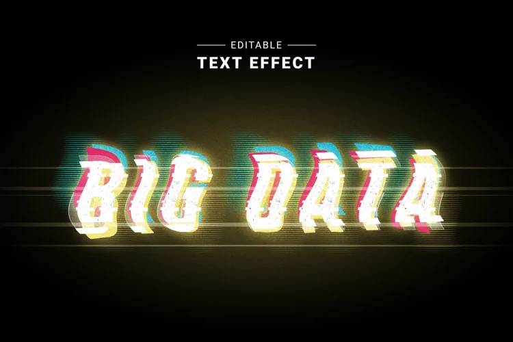 Editable Text Effect for Illustrator. Vector Graphic styles