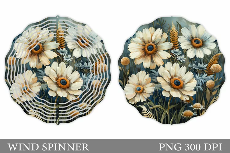 Flowers Wind Spinner Sublimation. Flowers Spinner Design