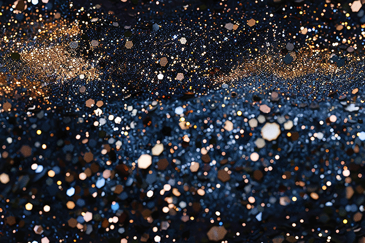 Golden Stardust Galaxy Glitter Background