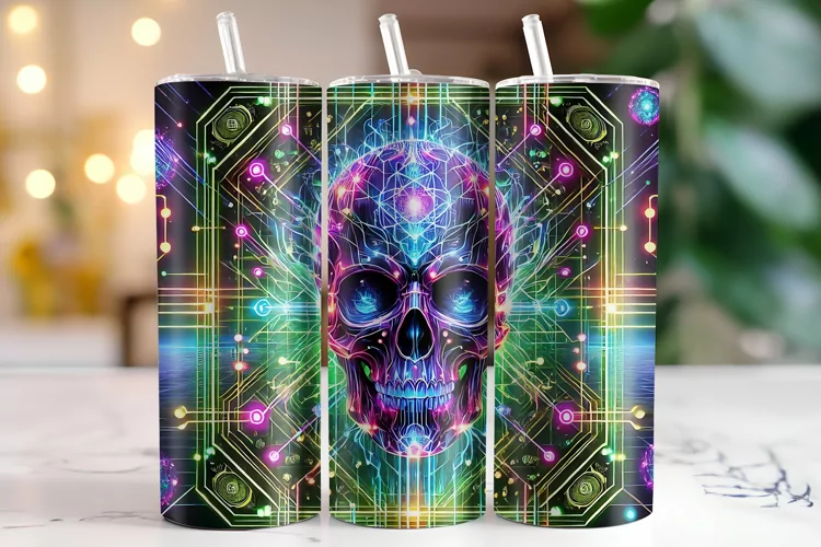 Skull Tumbler Wrap | Sublimation