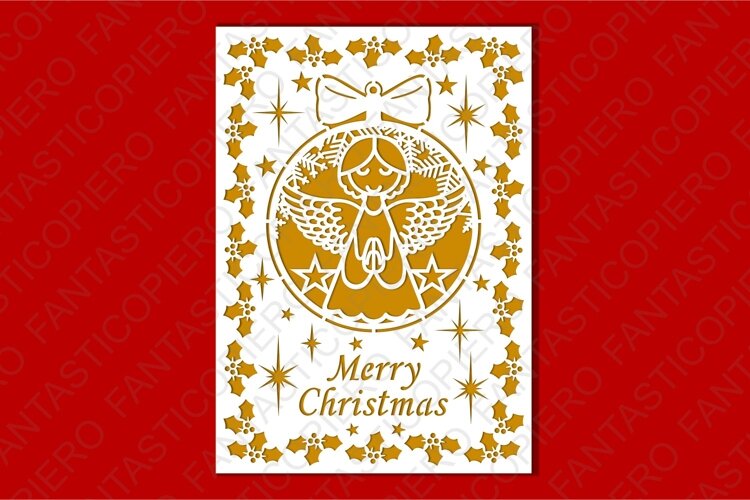 Merry Christmas SVG PNG, Greeting Card SVG for Cut Machines example image 1