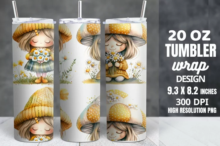 Spring Gnome Skinny Tumbler Sublimation