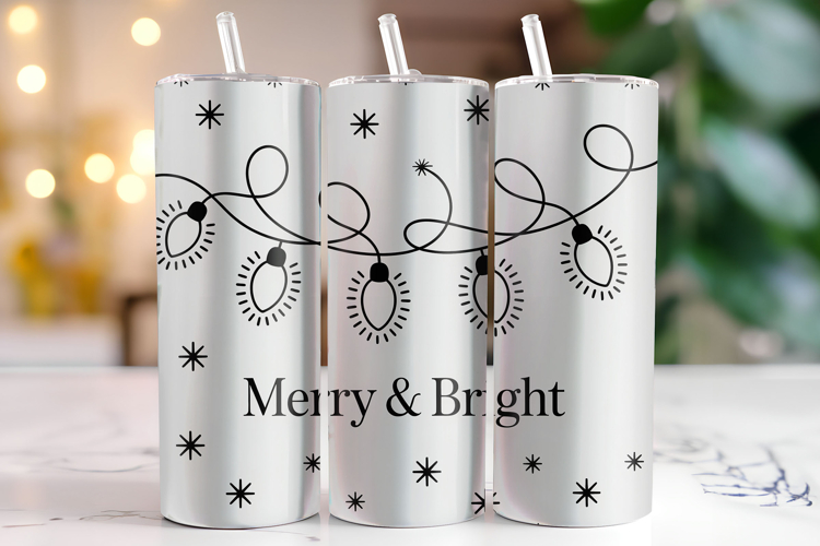Merry & Bright Tumbler Wrap | Christmas Wrap