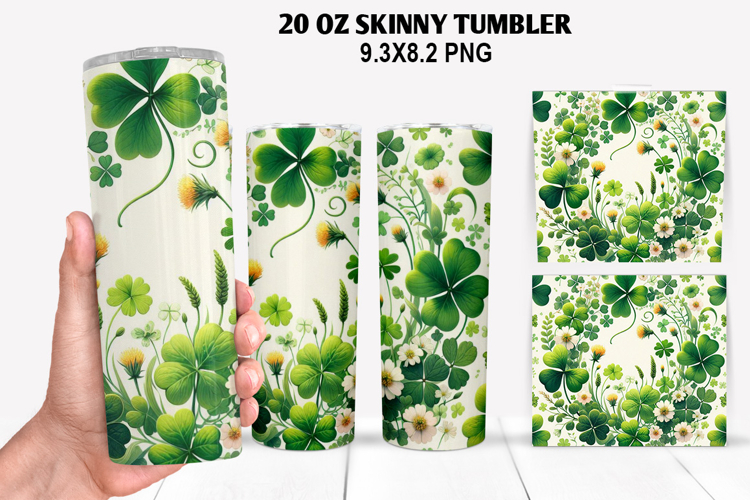 Skinny Tumbler 20oz Wrap Design, St. Patrick’s Day Tumbler