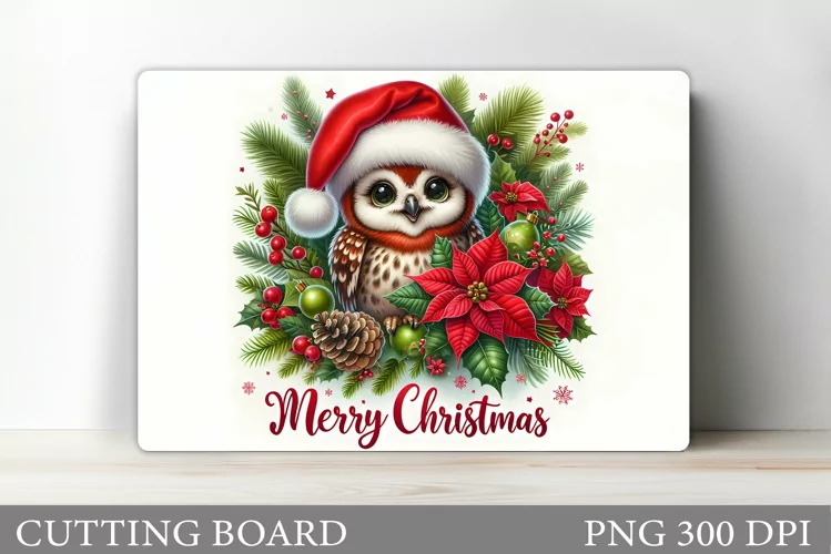 Christmas Owl Cutting Board. Christmas Cutting Board