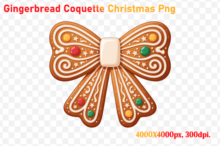 Gingerbread Coquette Christmas PNG Sublimation