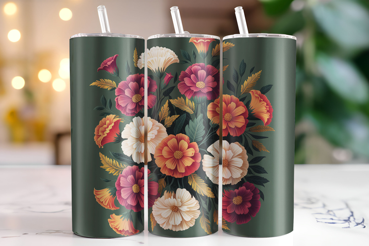 Flower Tumbler Wrap | Sublimation | Tumblers