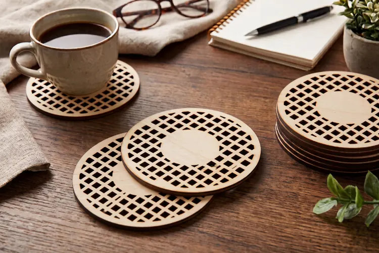 Round Monogram Coaster SVG - Laser Cut Blank Ornament File
