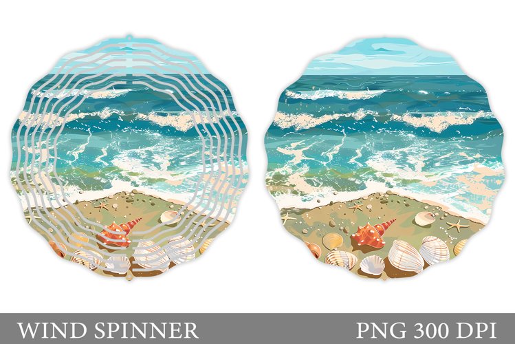 Sea Wind Spinner Design. Seashell Wind Spinner Sublimation