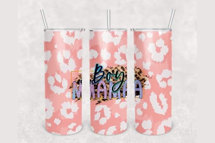 Boy Mama Leopard Print 20 oz sublimation design tumbler