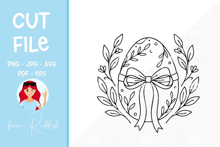 Easter SVG Line Art Cut File