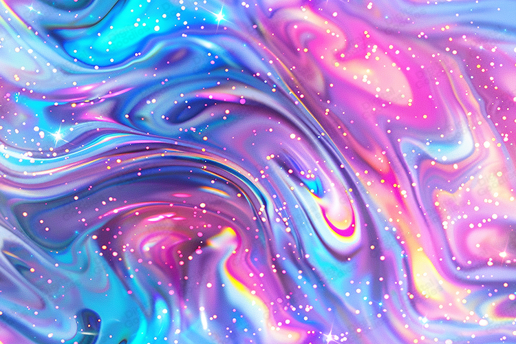 Vibrant Holographic Liquid Glitter Waves Background