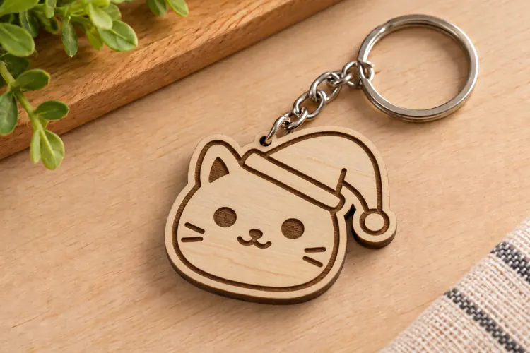 Cute Cat Keychain Lasercut - Laser Cut File