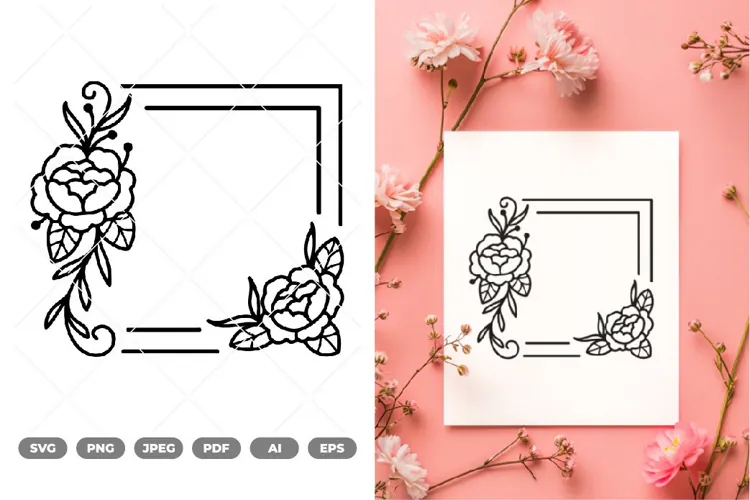 Floral Frame SVG & Clipart