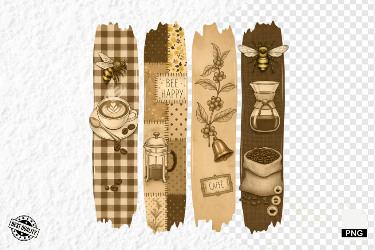 Coffee   Bees Brush Stroke Clipart