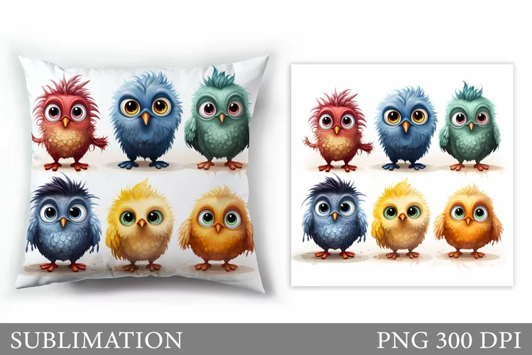 Funny Birds Sublimation. Funny Bird Pillow Sublimation