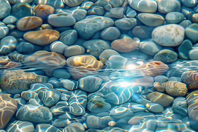 Translucent Rocks Smooth Smooth rocks in clear water with sunlight