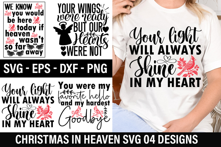 Christmas in Heaven SVG Design - Your wings were ready but