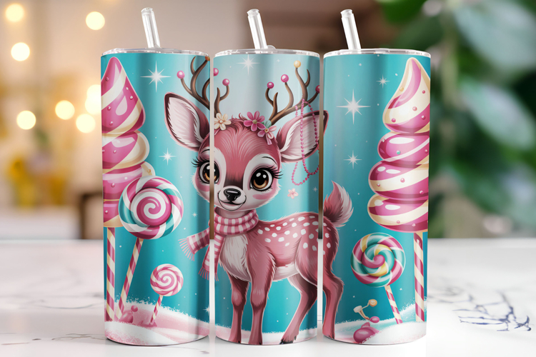 Merry Christmas Deer Tumbler Wrap | Christmas Wrap