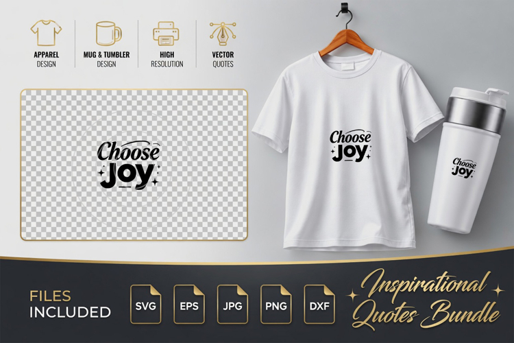 Choose Joy Motivational SVG - Quote Cut Files