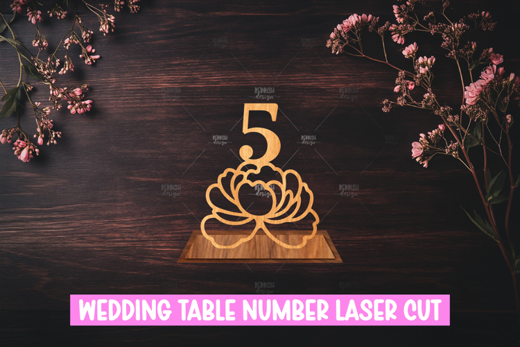 Wedding Table Number SVG Laser Cut Stand Design