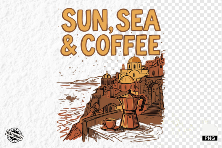 Summer Coffee PNG Sublimation