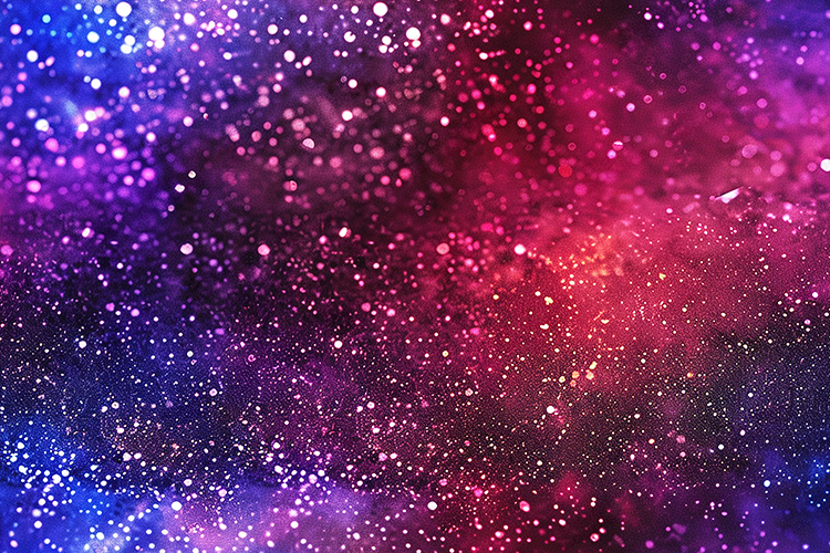 Cosmic Galaxy Blue Purple Glitter Dust Bokeh Background