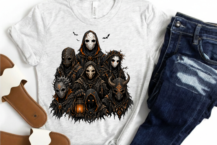 Gothic Pagan Mask Cult PNG Sublimation Design - Plague