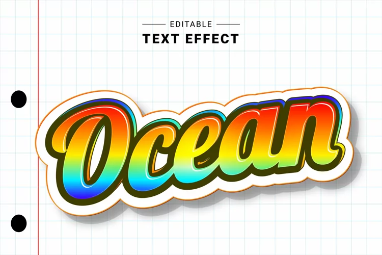 Editable Text Effect for Illustrator. Vector Graphic styles