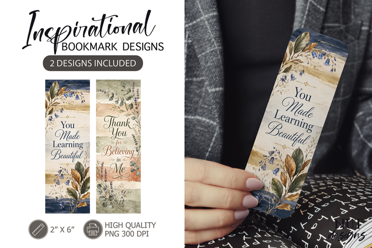 Inspirational Floral Bookmarks teacher gift bookmarks