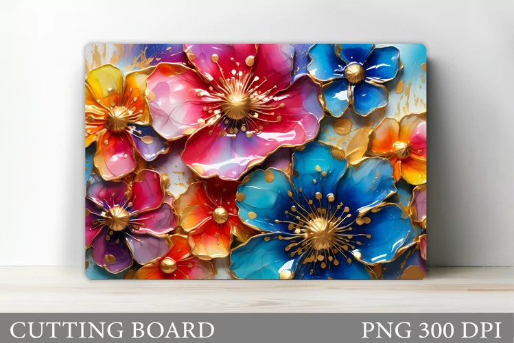 Flowers Cutting Board. Floral Cutting Board Design
