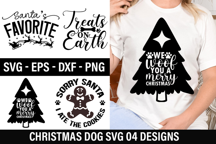 Christmas Dog SVG Design -We woof you a merry christmas