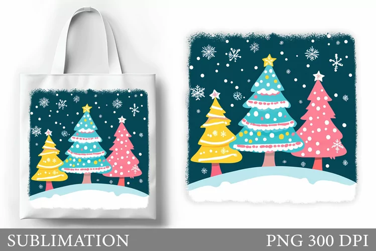 Christmas Tree Tote Bag. Christmas Tote Bag Design