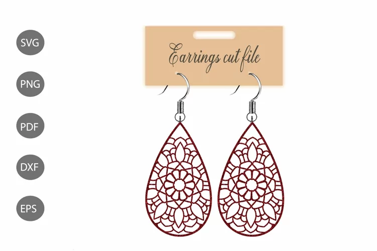 Earrings SVG Template Design